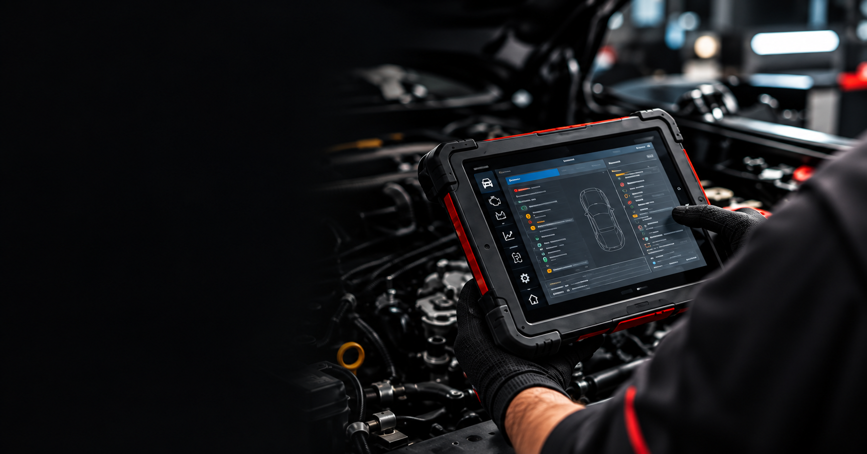Análise dos sistemas do veículo com scanner automotivo — imagem ilustrativa